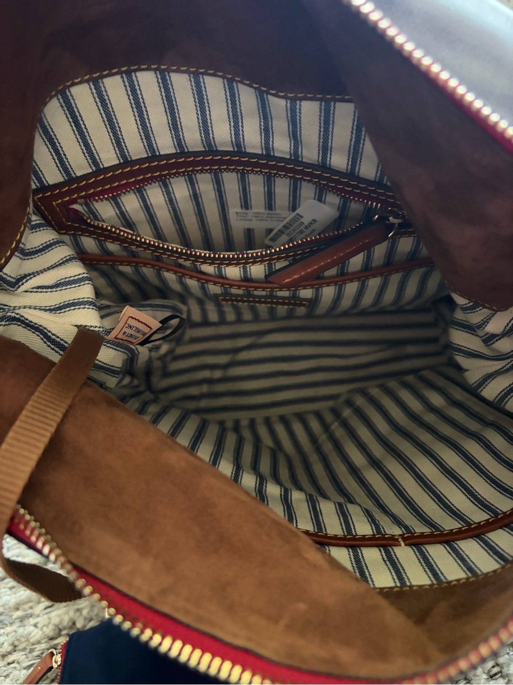 Dooney & Bourke Navy and Tan Crossbody Bag - Picture 4 of 5